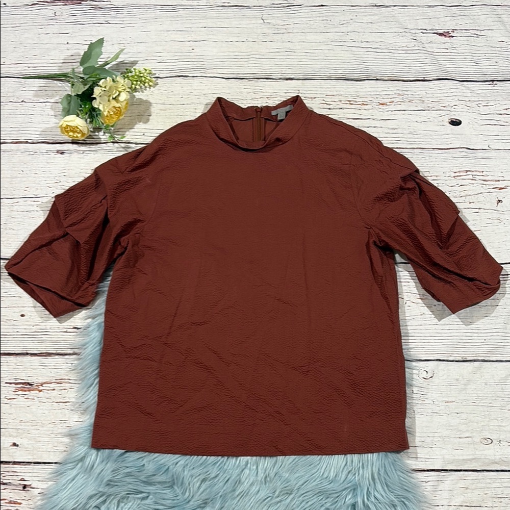 COS Rust Textured Blouse